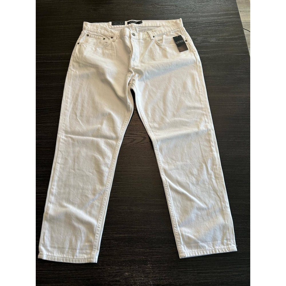 Lauren Ralph Lauren White Relaxed Taper Jeans Womens Size 14 / 32 Waist NWT